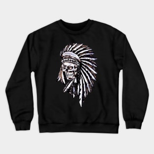 Native American Indian Skull Headdress Crewneck Sweatshirt